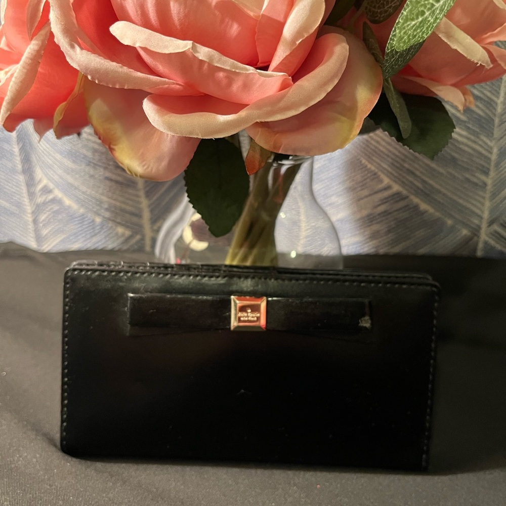 Black Kate Spade Wallet with Bow Accent